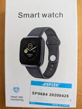 New Black Smartwatch with Fitness Tracking